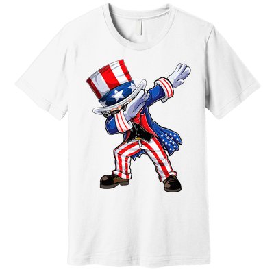 Dabbing Uncle Sam 4th of July Wo Funny Dab Dance Premium T-Shirt