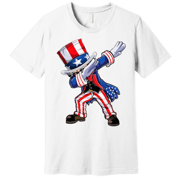 Dabbing Uncle Sam 4th of July Wo Funny Dab Dance Premium T-Shirt