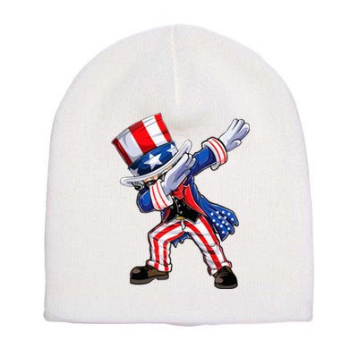 Dabbing Uncle Sam 4th of July Wo Funny Dab Dance Short Acrylic Beanie