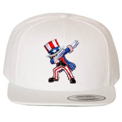 Dabbing Uncle Sam 4th of July Wo Funny Dab Dance Wool Snapback Cap