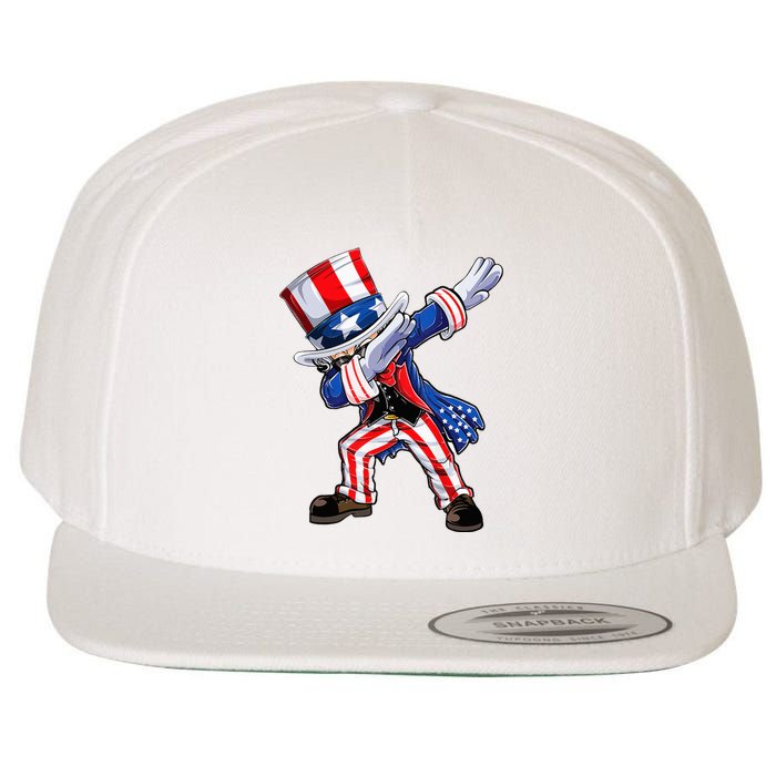 Dabbing Uncle Sam 4th of July Wo Funny Dab Dance Wool Snapback Cap