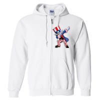 Dabbing Uncle Sam 4th of July Wo Funny Dab Dance Full Zip Hoodie