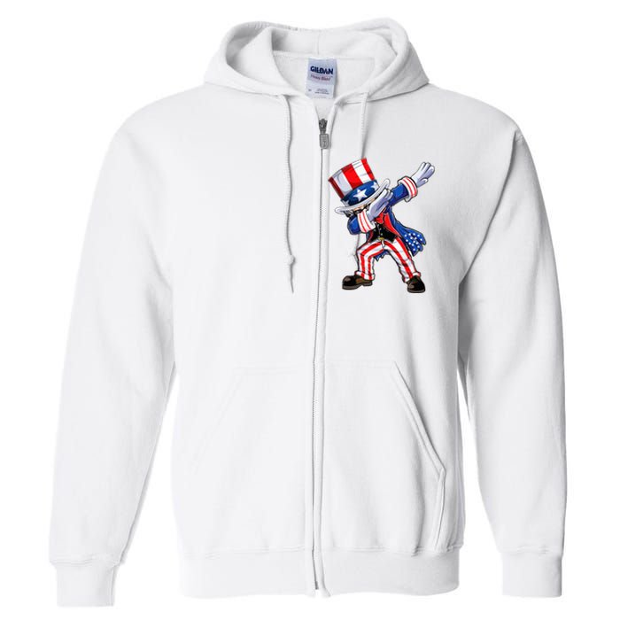 Dabbing Uncle Sam 4th of July Wo Funny Dab Dance Full Zip Hoodie