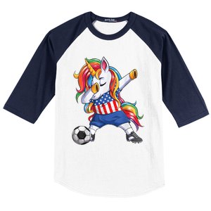 Dab Unicorn United States Football Soccer Jersey US Flag Baseball Sleeve Shirt