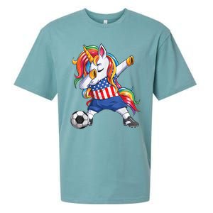 Dab Unicorn United States Football Soccer Jersey US Flag Sueded Cloud Jersey T-Shirt