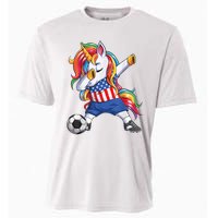 Dab Unicorn United States Football Soccer Jersey US Flag Cooling Performance Crew T-Shirt