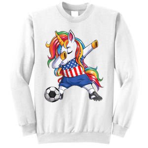 Dab Unicorn United States Football Soccer Jersey US Flag Sweatshirt