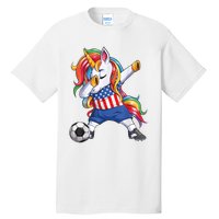 Dab Unicorn United States Football Soccer Jersey US Flag Tall T-Shirt