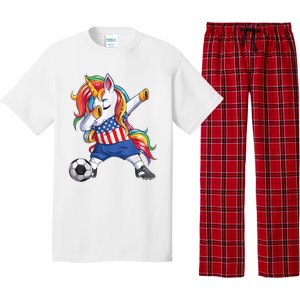 Dab Unicorn United States Football Soccer Jersey US Flag Pajama Set