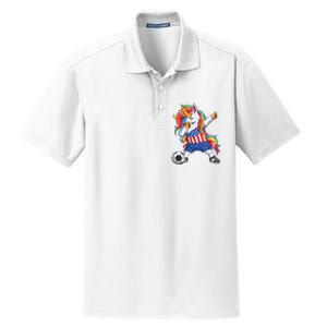 Dab Unicorn United States Football Soccer Jersey US Flag Dry Zone Grid Polo