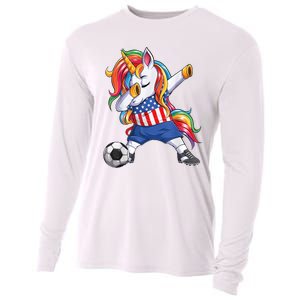 Dab Unicorn United States Football Soccer Jersey US Flag Cooling Performance Long Sleeve Crew