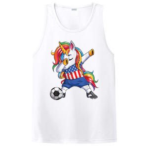 Dab Unicorn United States Football Soccer Jersey US Flag PosiCharge Competitor Tank