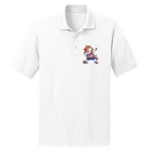 Dab Unicorn United States Football Soccer Jersey US Flag PosiCharge RacerMesh Polo