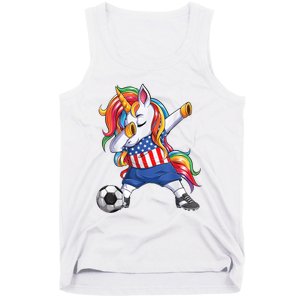 Dab Unicorn United States Football Soccer Jersey US Flag Tank Top