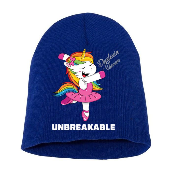 Dyslexia Unicorn Unbreakable Dyslexia Warrior Awareness Gift Short Acrylic Beanie