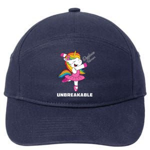 Dyslexia Unicorn Unbreakable Dyslexia Warrior Awareness Gift 7-Panel Snapback Hat