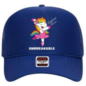 Dyslexia Unicorn Unbreakable Dyslexia Warrior Awareness Gift High Crown Mesh Back Trucker Hat