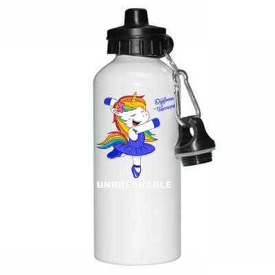 Dystonia Unicorn Unbreakable Dystonia Warrior Awareness Gift Aluminum Water Bottle 