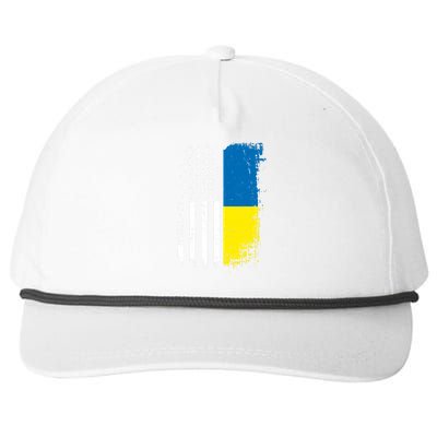 Distressed USA Ukraine Flag Stand With Ukraine Snapback Five-Panel Rope Hat