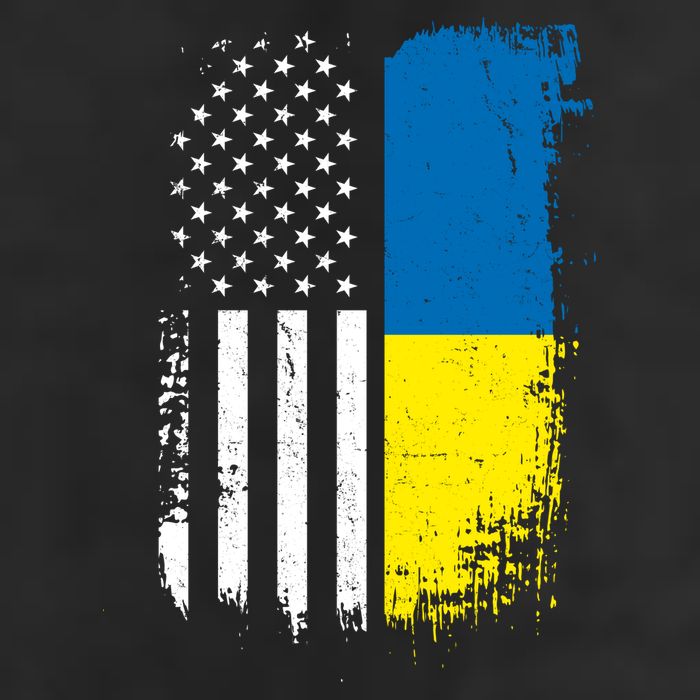 Distressed USA Ukraine Flag Stand With Ukraine Beanie