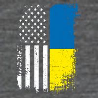 Distressed USA Ukraine Flag Stand With Ukraine Flatbill Hat