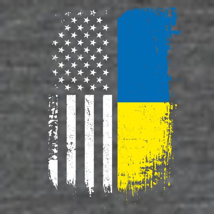 Distressed USA Ukraine Flag Stand With Ukraine Flatbill Hat