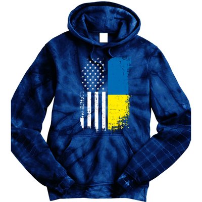 Distressed USA Ukraine Flag Stand With Ukraine Tie Dye Hoodie