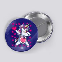 Dabbing Unicorn Valentine's Day Heart Costume Gift Button