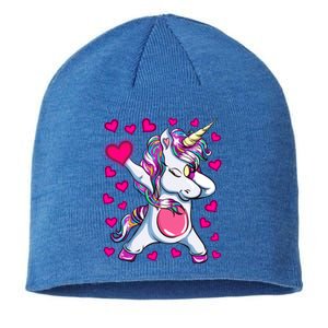 Dabbing Unicorn Valentine's Day Heart Costume Gift Sustainable Beanie