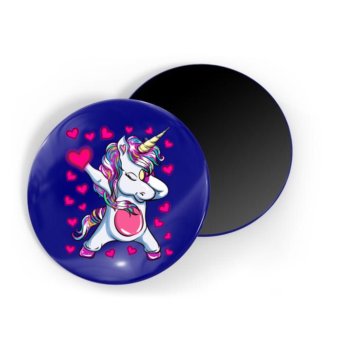 Dabbing Unicorn Valentine's Day Heart Costume Gift Magnet