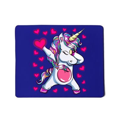 Dabbing Unicorn Valentine's Day Heart Costume Gift Mousepad