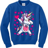 Dabbing Unicorn Valentine's Day Heart Costume Gift Kids Sweatshirt