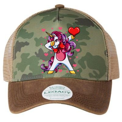 Dabbing Unicorn Valentine's Day Heart Love Great Gift Legacy Tie Dye Trucker Hat