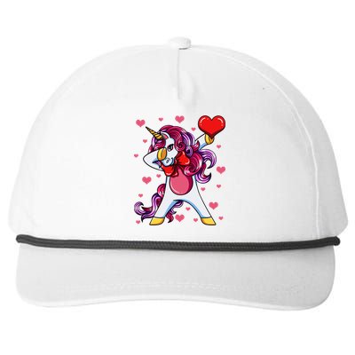 Dabbing Unicorn Valentine's Day Heart Love Great Gift Snapback Five-Panel Rope Hat