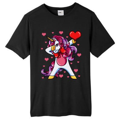 Dabbing Unicorn Valentine's Day Heart Love Great Gift Tall Fusion ChromaSoft Performance T-Shirt