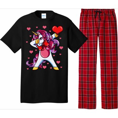 Dabbing Unicorn Valentine's Day Heart Love Great Gift Pajama Set