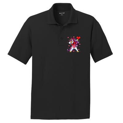 Dabbing Unicorn Valentine's Day Heart Love Great Gift PosiCharge RacerMesh Polo