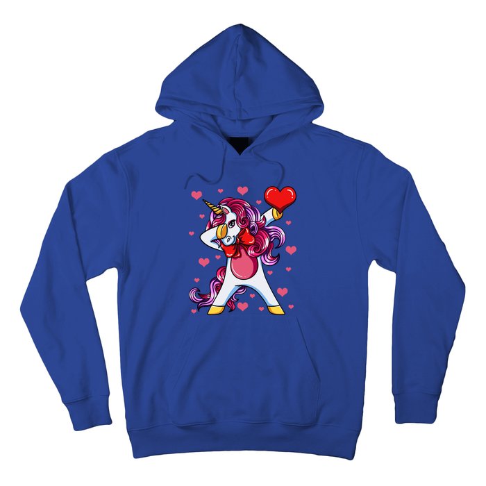 Dabbing Unicorn Valentine's Day Heart Love Great Gift Hoodie