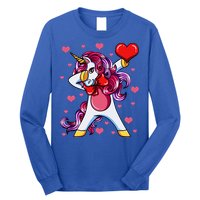 Dabbing Unicorn Valentine's Day Heart Love Great Gift Long Sleeve Shirt