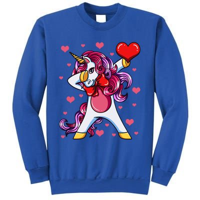 Dabbing Unicorn Valentine's Day Heart Love Great Gift Sweatshirt