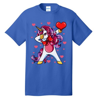 Dabbing Unicorn Valentine's Day Heart Love Great Gift Tall T-Shirt