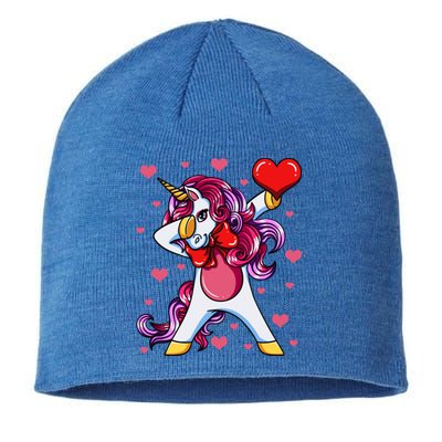 Dabbing Unicorn Valentine's Day Heart Love Great Gift Sustainable Beanie