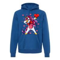 Dabbing Unicorn Valentine's Day Heart Love Great Gift Premium Hoodie