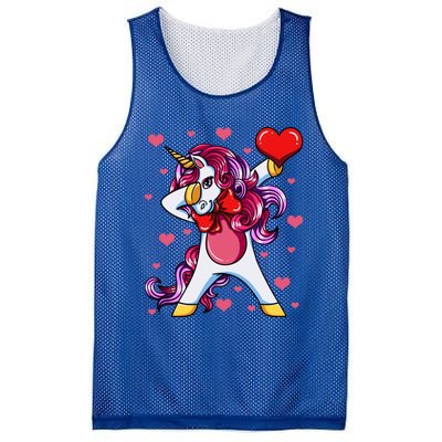 Dabbing Unicorn Valentine's Day Heart Love Great Gift Mesh Reversible Basketball Jersey Tank