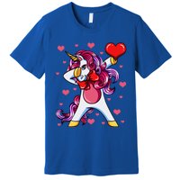 Dabbing Unicorn Valentine's Day Heart Love Great Gift Premium T-Shirt