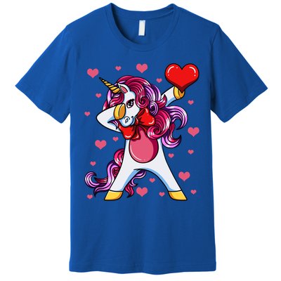 Dabbing Unicorn Valentine's Day Heart Love Great Gift Premium T-Shirt