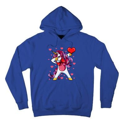 Dabbing Unicorn Valentine's Day Heart Love Great Gift Tall Hoodie