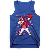 Dabbing Unicorn Valentine's Day Heart Love Great Gift Tank Top