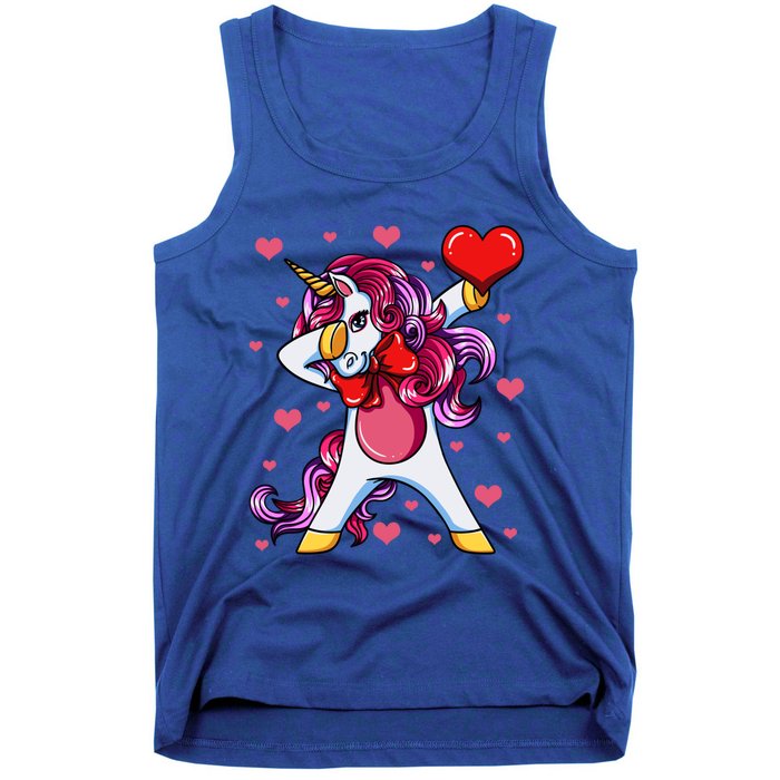 Dabbing Unicorn Valentine's Day Heart Love Great Gift Tank Top