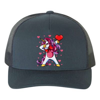 Dabbing Unicorn Valentine's Day Heart Love Great Gift Yupoong Adult 5-Panel Trucker Hat